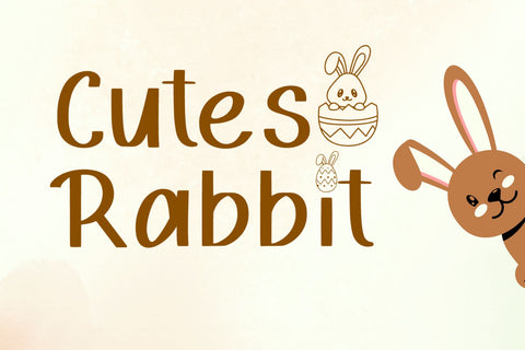 Spring Bunny Font AEN Creative Store 