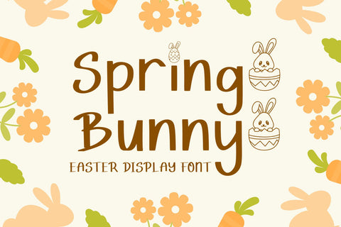 Spring Bunny Font AEN Creative Store 