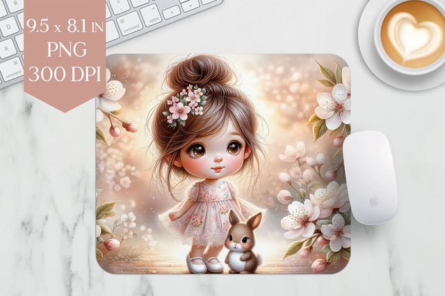 Spring Bunny Mousepad PNG Sublimation BijouBay 
