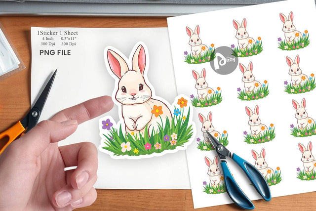 Spring Bunny Sticker Sublimation artnoy 
