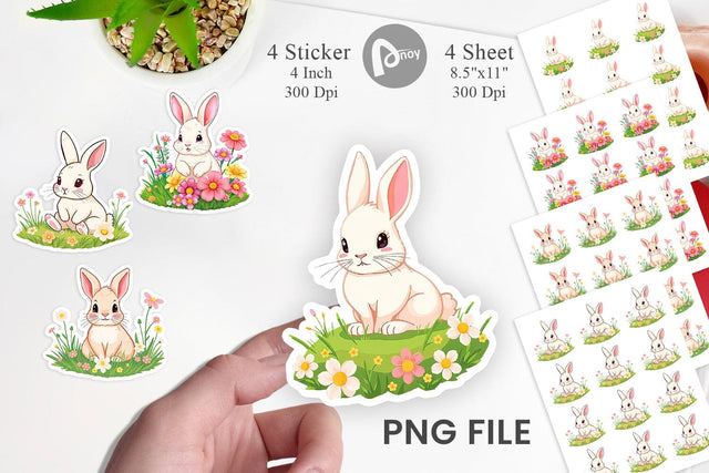Spring Bunny Sticker Sublimation artnoy 