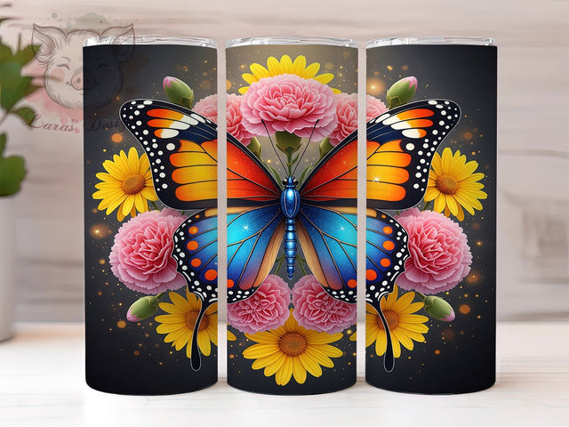 Spring Butterfly Floral Garden Tumbler Wrap, Floral Garden Pattern, Nature Lover Gift, Wildflower Cup Art, Butterfly Garden Theme, Summer Flower Design, Garden Beauty Tumbler Sublimation Lara' s Designs 