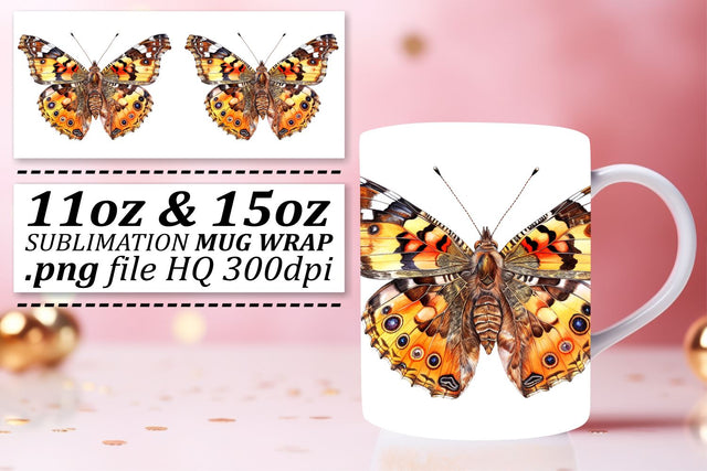Spring Butterfly Mug Art: Whimsical Sublimation Designs Sublimation afrosvg 