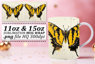 Spring Butterfly Mug Art: Whimsical Sublimation Patterns Sublimation afrosvg 