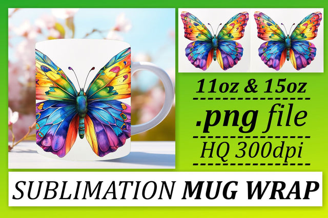 Spring Butterfly Mug Artistry: Playful Sublimation Trends Sublimation afrosvg 