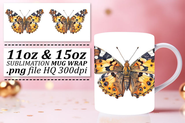 Spring Butterfly Mug Design: Vibrant Sublimation Styles Sublimation afrosvg 