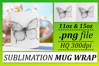 Spring Butterfly Mug Wrap: Vibrant Sublimation Designs Sublimation afrosvg 