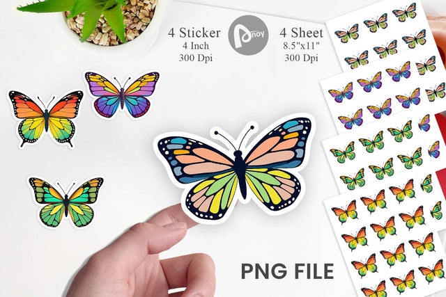 Spring Butterfly Sticker Sublimation artnoy 