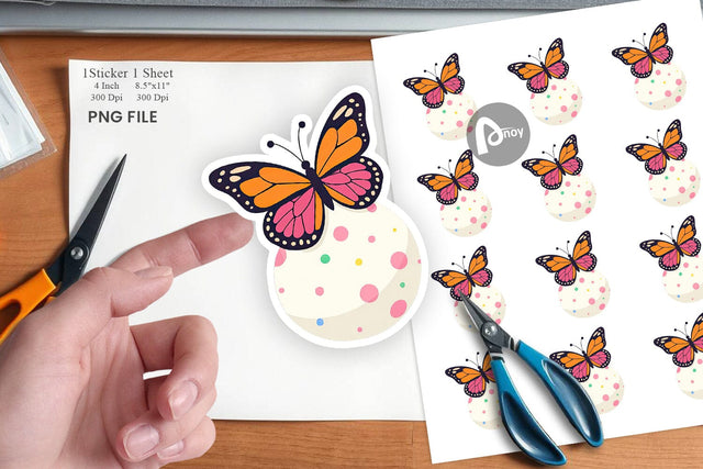 Spring Butterfly Sticker Sublimation artnoy 