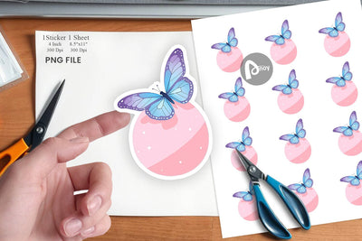 Spring Butterfly Sticker Sublimation artnoy 