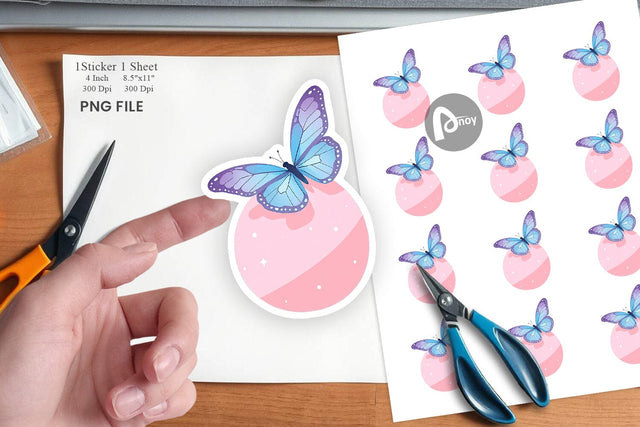 Spring Butterfly Sticker Sublimation artnoy 
