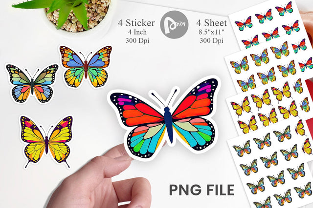 Spring Butterfly Sticker Sublimation artnoy 