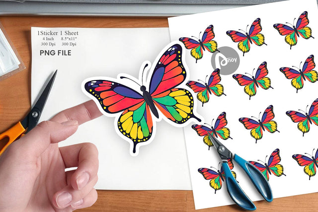 Spring Butterfly Sticker Sublimation artnoy 