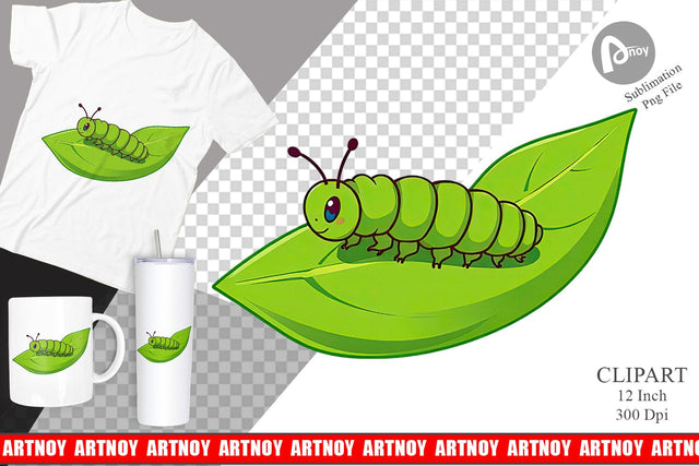Spring Caterpillar Clipart Sublimation artnoy 