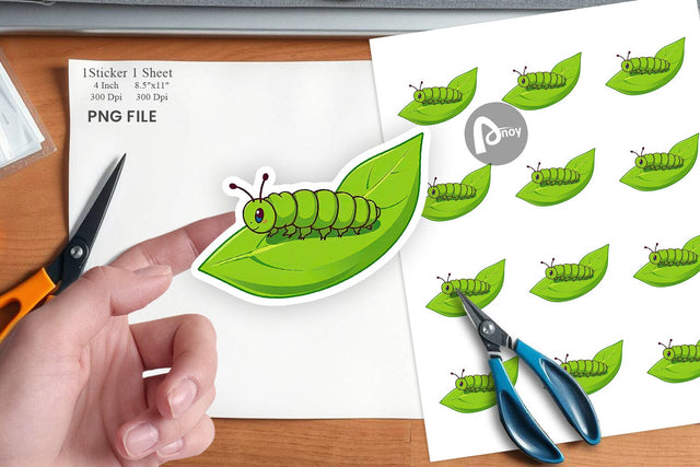 Spring Caterpillar Sticker Sublimation artnoy 