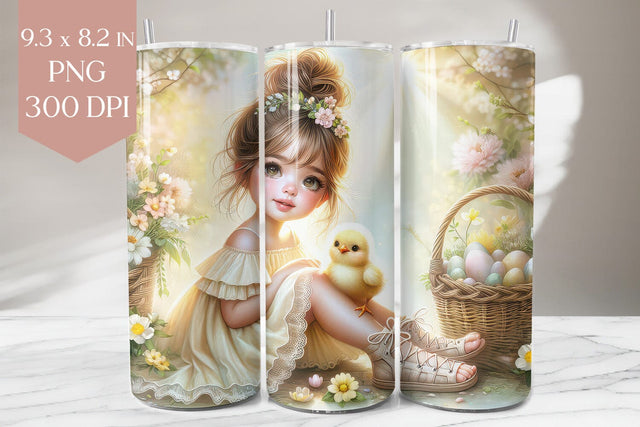 Spring Chick Tumbler Wrap PNG, 20oz Seamless Design Sublimation BijouBay 