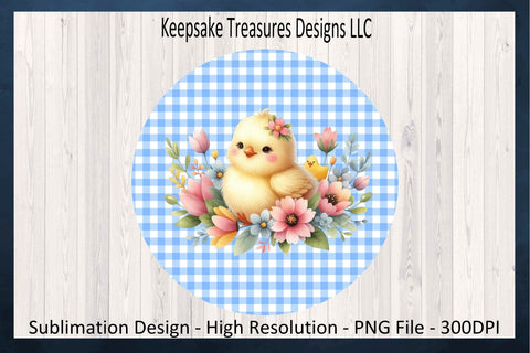 Spring Chick Wind Spinner Sublimation Design Template, Easter Wind Spinner, Spring Wind Spinner PNG, Spring Patio Décor, Digital Download Sublimation Keepsake Treasures Designs LLC. 