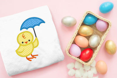 Spring Chick with Umbrella Applique Embroidery Embroidery/Applique DESIGNS Designed by Geeks 