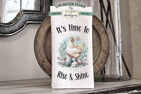 Spring Chickens Kitchen Towel Sublimation Designs Sublimation Ewe-N-Me Designs 