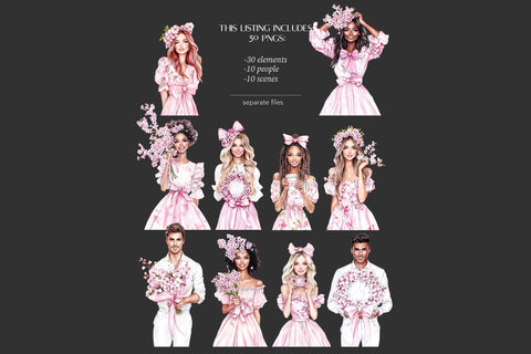 Spring Clipart | Cherry Blossom Clip Art | Pink Garden PNG SVG GlamArtZhanna 