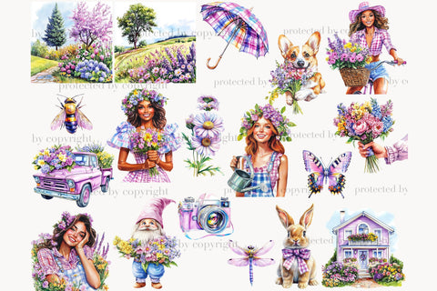 Spring Clipart PNG Bundle | Blossom Graphics Collection SVG GlamArtZhanna 