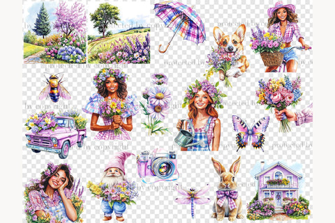 Spring Clipart PNG Bundle | Blossom Graphics Collection SVG GlamArtZhanna 