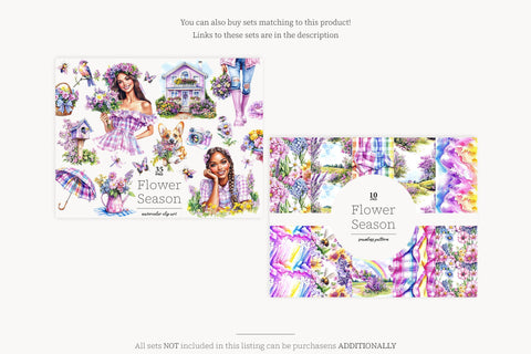 Spring Clipart PNG Bundle | Blossom Graphics Collection SVG GlamArtZhanna 