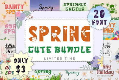 Spring Cute Bundle Font Prasetya Letter 