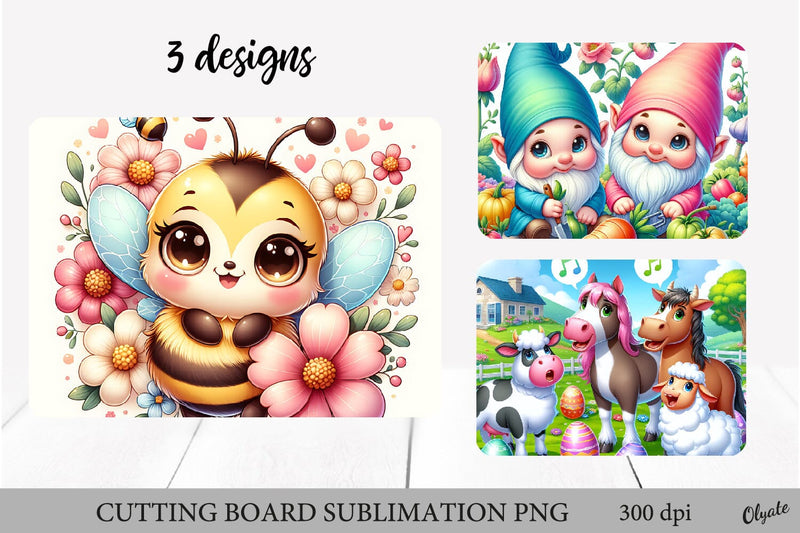 Spring Cutting Board PNG. Farmhouse Sublimation PNG Sublimation Olga Terlyanskaya 