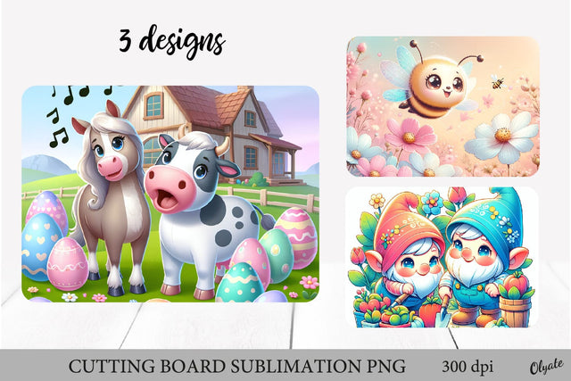 Spring Cutting Board PNG. Funny Animal Kitchen Sublimation Sublimation Olga Terlyanskaya 