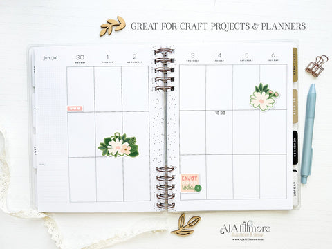 Spring Daisies Print and Cut Sticker Set SVG Aja Nicole Designs 