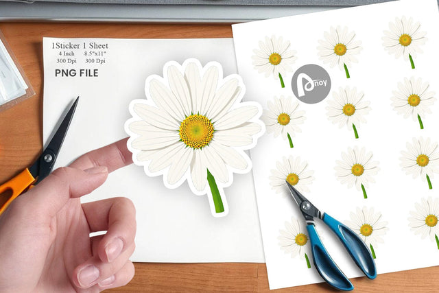 Spring Daisy Sticker Sublimation artnoy 