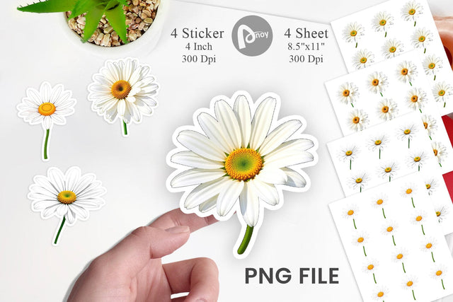 Spring Daisy Sticker Sublimation artnoy 