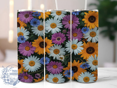 Spring Daisy Wildflower Garden Tumbler, Spring Flower Design, Garden Lover Gift, Floral Pattern Cup, Wildflower Art Wrap, Botanical Design Gift, Nature Pattern Cup Sublimation ToriDesigns 