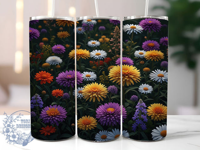 Spring Daisy Wildflower Garden Tumbler, Spring Flower Design, Garden Lover Gift, Floral Pattern Cup, Wildflower Art Wrap, Botanical Design Gift, Nature Pattern Cup Sublimation ToriDesigns 