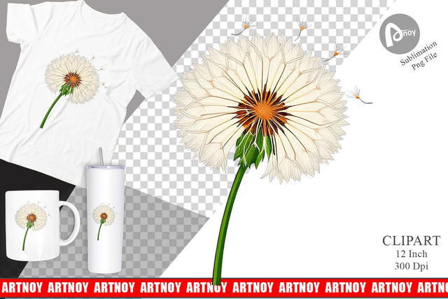 Spring Dandelion Clipart Sublimation artnoy 