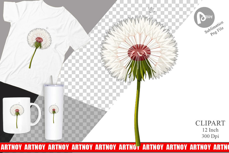 Spring Dandelion Clipart Sublimation artnoy 