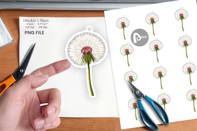 Spring Dandelion Sticker Sublimation artnoy 