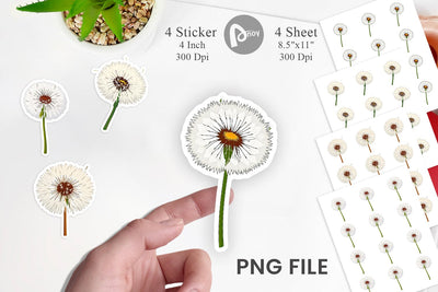 Spring Dandelion Sticker Sublimation artnoy 