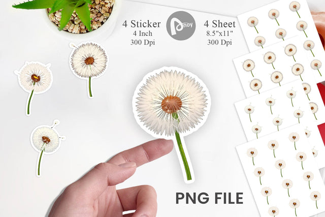 Spring Dandelion Sticker Sublimation artnoy 