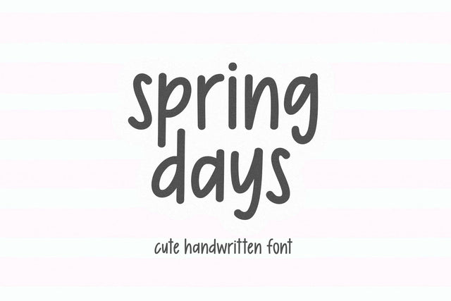 Spring Days - Cute Handwritten Font Font KA Designs 