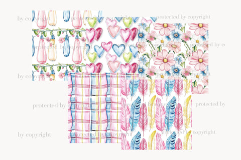 Spring Digital Paper | Pastel Floral Seamless Patterns Digital Pattern GlamArtZhanna 