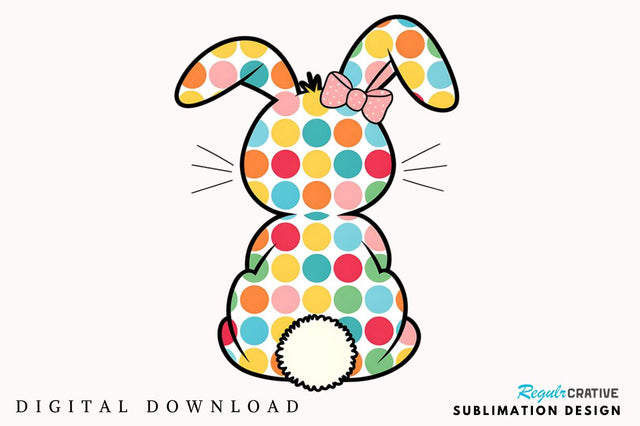 Spring Easter Bunny PNG, Bunny Spring PNG, Bunny Dots With Bow, Easter PNG, Bunny PNG, Bunny Coquette Bow PNG, Glitter Easter Bunny Coquette PNG Sublimation Regulrcrative 