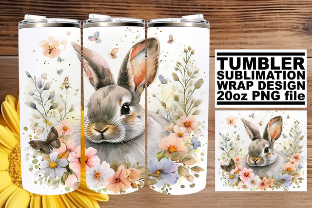 Spring Easter Bunny Tumbler Sublimation Sublimation afrosvg 