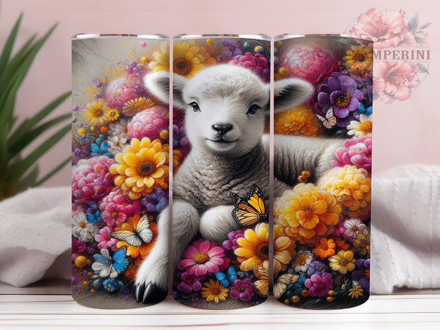 Spring Easter Lamb Cross Tumbler, Spring Farm Animal Tumbler, Religious Cross Wrap, Stylish 20oz Wrap, Sublimation Design, Trendy Gift Idea, Inspirational Easter Tumbler Sublimation Li Zamperini 