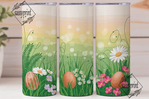 Spring Easter Meadow Tumbler Wrap Sublimation sassyprint 