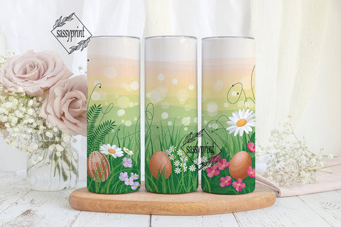 Spring Easter Meadow Tumbler Wrap Sublimation sassyprint 