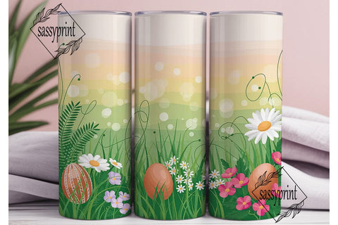 Spring Easter Meadow Tumbler Wrap Sublimation sassyprint 