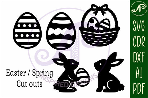 Spring / Easter silhouettes laser cut outs SVG 1 SVG APInspireddesigns 