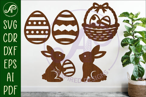 Spring / Easter silhouettes laser cut outs SVG 1 SVG APInspireddesigns 